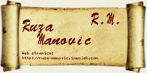 Ruža Manović vizit kartica